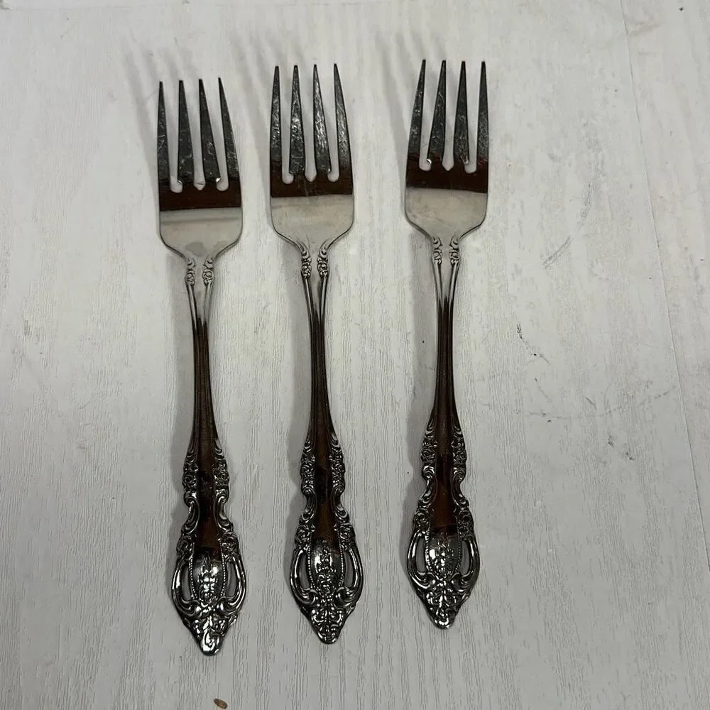 Oneida Community BRAHMS Stainless Steel 3 Salad Forks Silverware Flatware